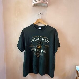 Gildan Dark Green T-Shirt with Gold Text